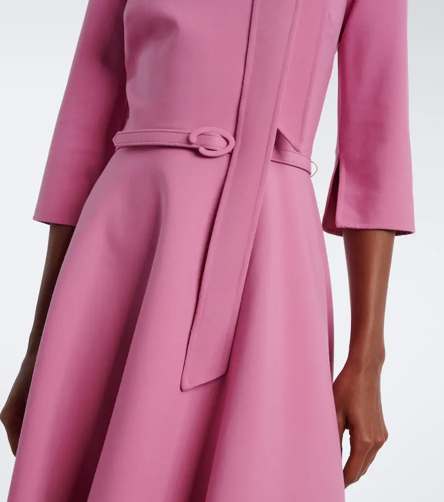 Oscar de la Renta Belted tie-neck wool-blend midi dress | Thumbnail 3