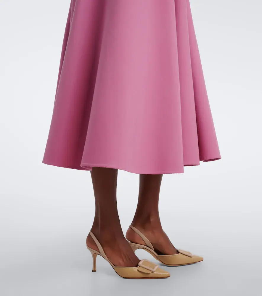 Oscar de la Renta Belted tie-neck wool-blend midi dress | Thumbnail 6