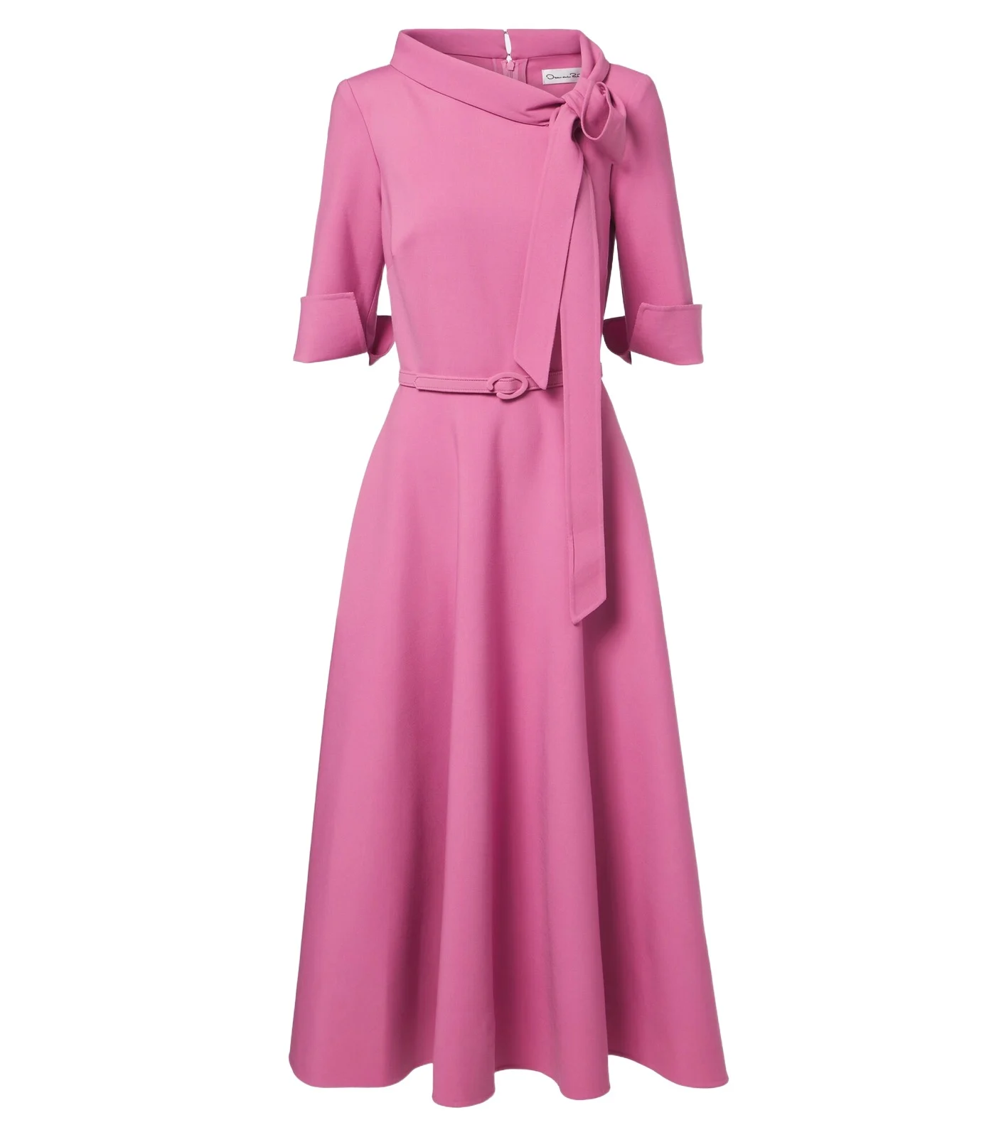 Belted tie-neck wool-blend midi dress Belted tie-neck wool-blend midi dress