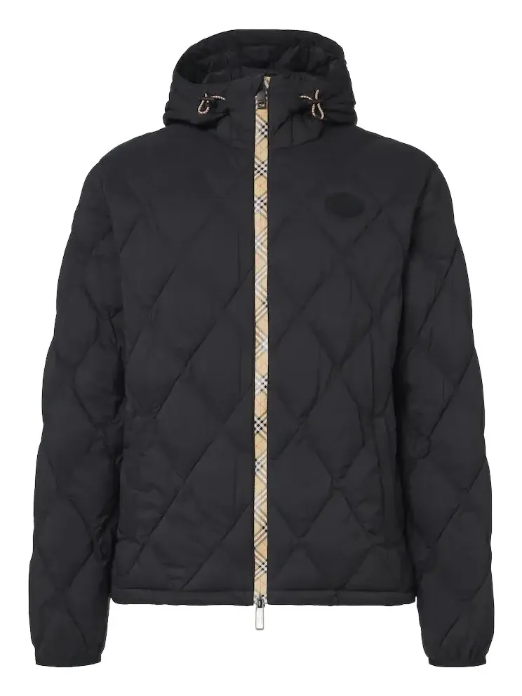 Burberry Check hooded quilted jacket