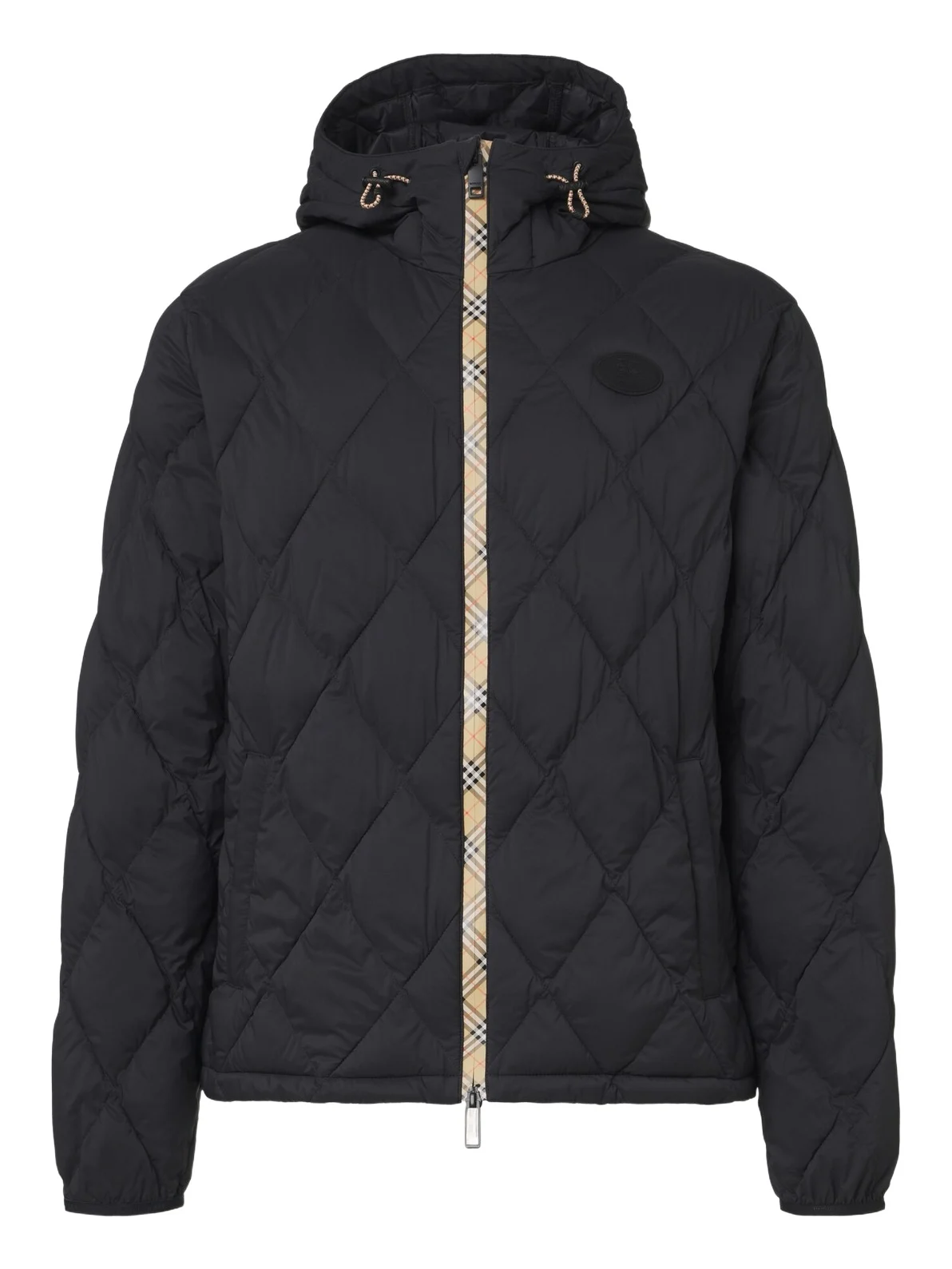 Check hooded quilted jacket Check hooded quilted jacket