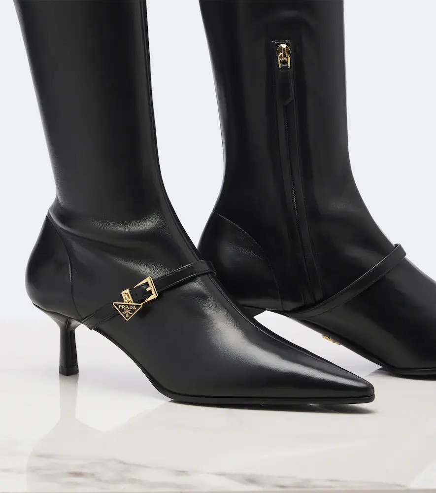 Prada Leather knee-high boots | Thumbnail 3