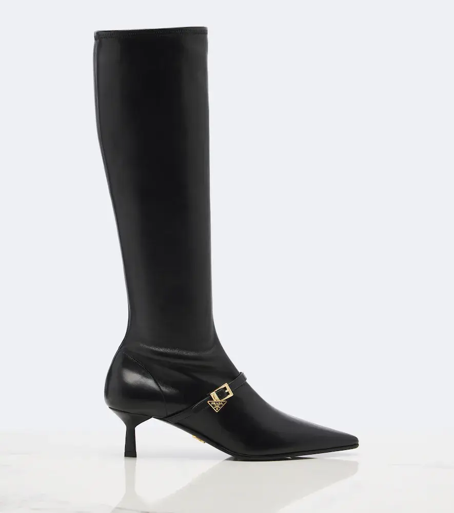 Prada Leather knee-high boots | Thumbnail 4
