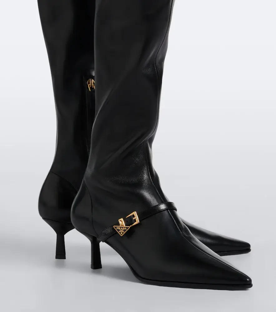 Prada Leather knee-high boots | Thumbnail 5