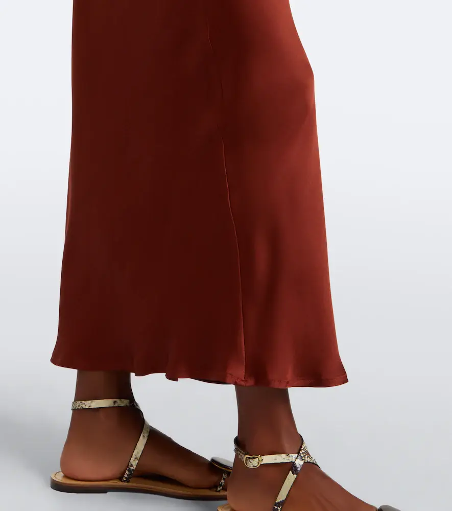 ASCENO Valencia silk satin midi dress | Thumbnail 2