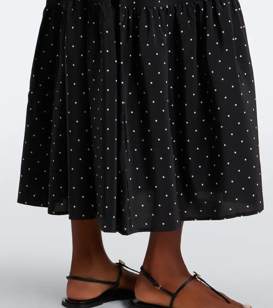 ASCENO Polka-dot tiered silk midi dress | Thumbnail 3 ASCENO Polka-dot tiered silk midi dress | Thumbnail 3