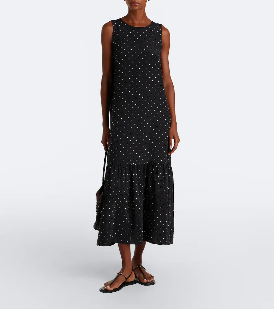 ASCENO Polka-dot tiered silk midi dress | Thumbnail 4 ASCENO Polka-dot tiered silk midi dress | Thumbnail 4