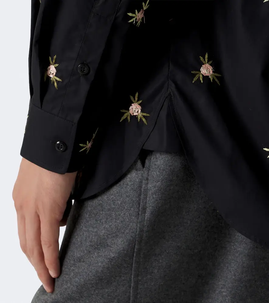 Simone Rocha Embroidered cotton poplin shirt | Thumbnail 2 Simone Rocha Embroidered cotton poplin shirt | Thumbnail 2