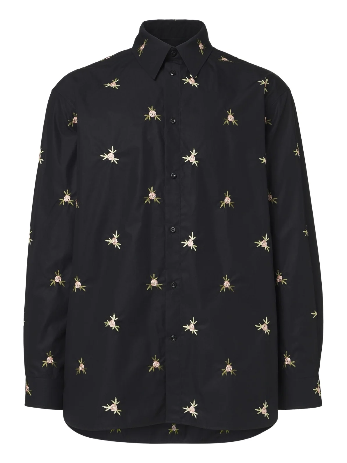 Embroidered cotton poplin shirt