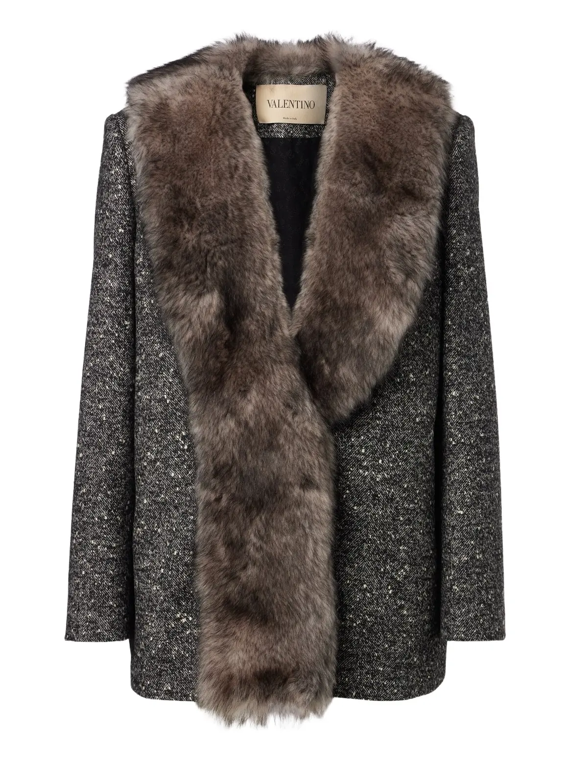 Valentino Garavani Shearling-trimmed wool-blend bouclé blazer