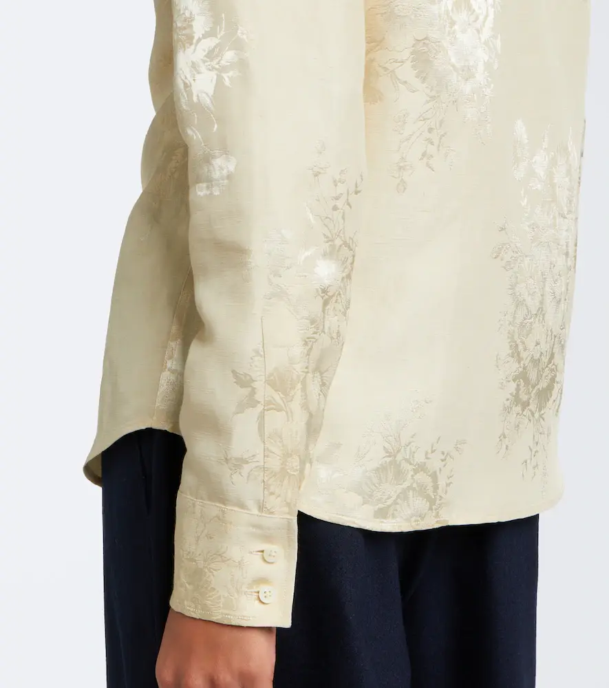 Jil Sander Floral jacquard linen-blend shirt | Thumbnail 5 Jil Sander Floral jacquard linen-blend shirt | Thumbnail 5