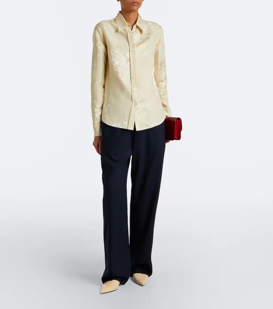 Jil Sander Floral jacquard linen-blend shirt | Thumbnail 6 Jil Sander Floral jacquard linen-blend shirt | Thumbnail 6