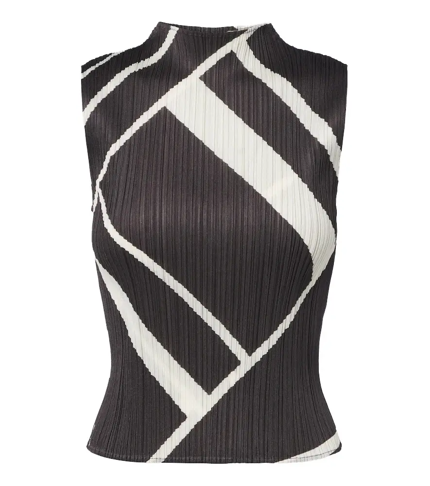 Pleats Please Issey Miyake Fold Line pleated printed top | Image 1 Pleats Please Issey Miyake Fold Line pleated printed top | Image 1