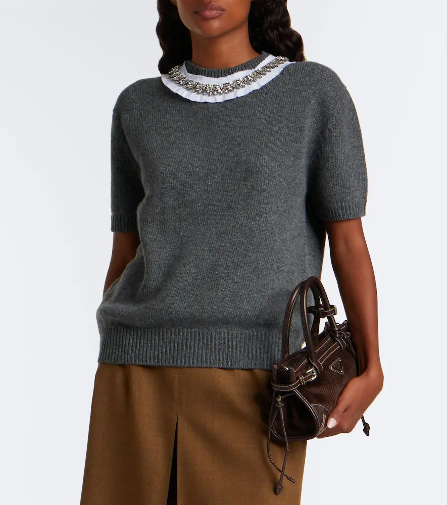 Prada Embellished wool and cashmere sweater | Thumbnail 5 Prada Embellished wool and cashmere sweater | Thumbnail 5