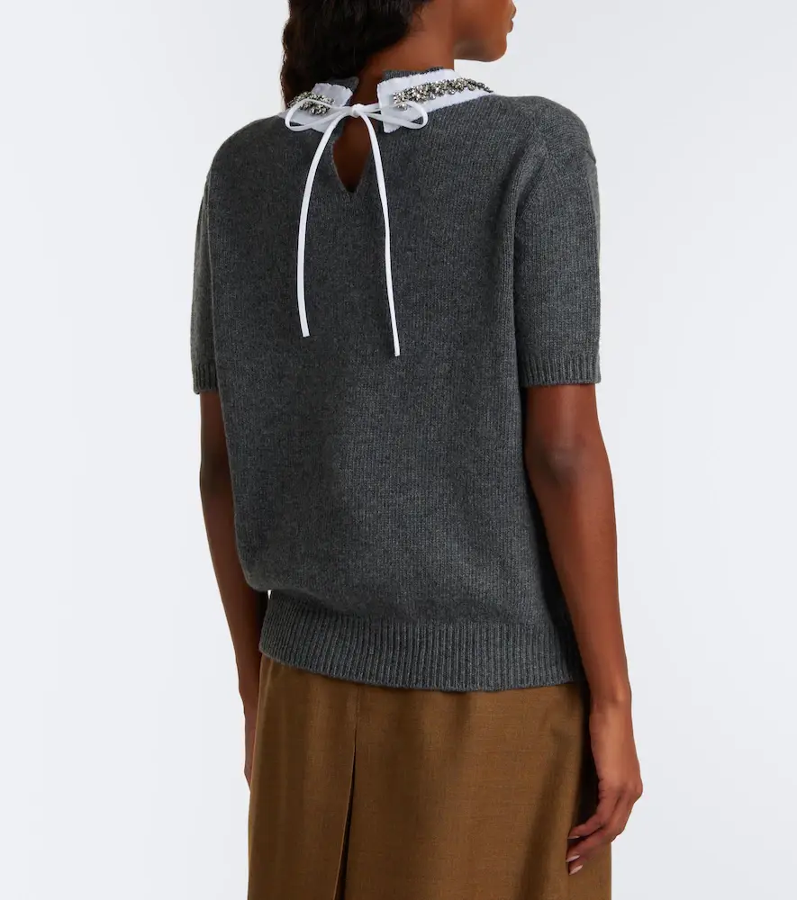 Prada Embellished wool and cashmere sweater | Thumbnail 6 Prada Embellished wool and cashmere sweater | Thumbnail 6