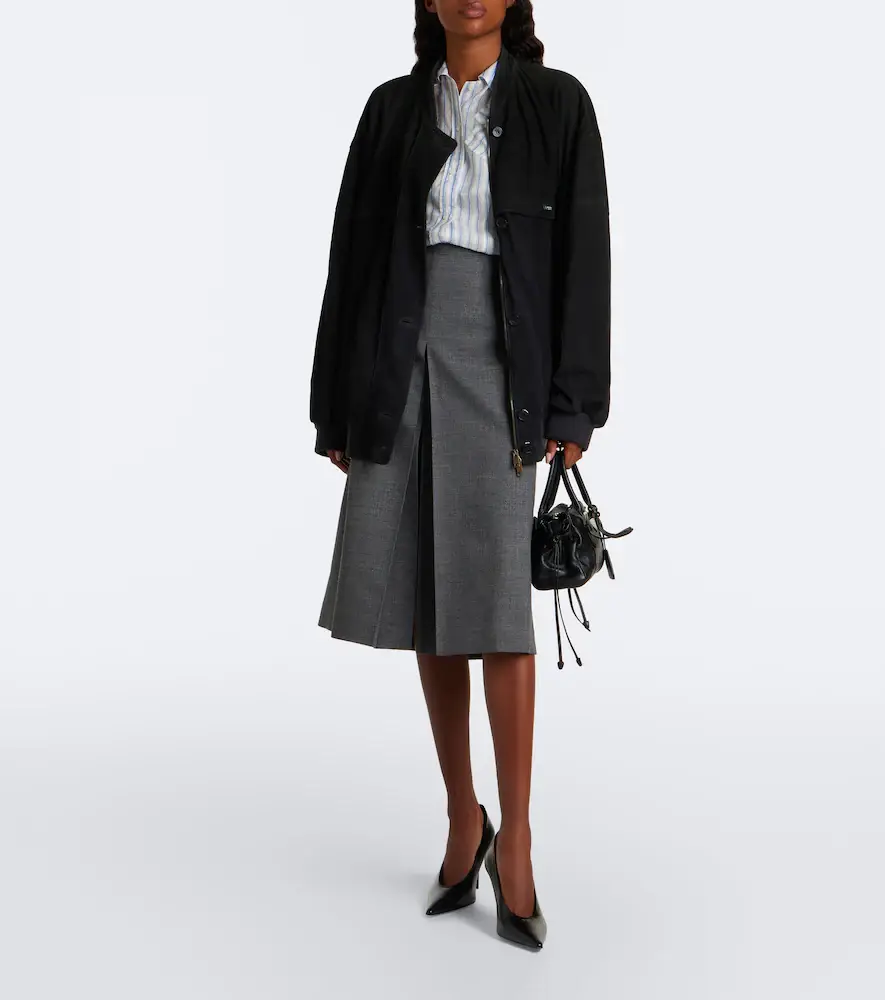 Prada Oversized suede bomber jacket | Thumbnail 3 Prada Oversized suede bomber jacket | Thumbnail 3