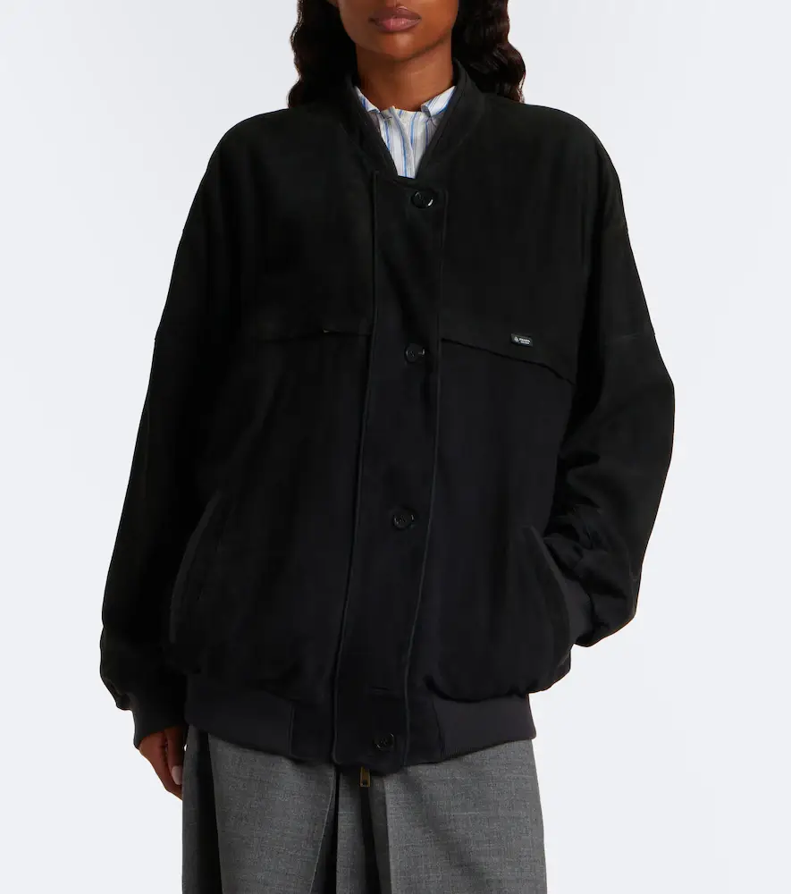 Prada Oversized suede bomber jacket | Thumbnail 4 Prada Oversized suede bomber jacket | Thumbnail 4