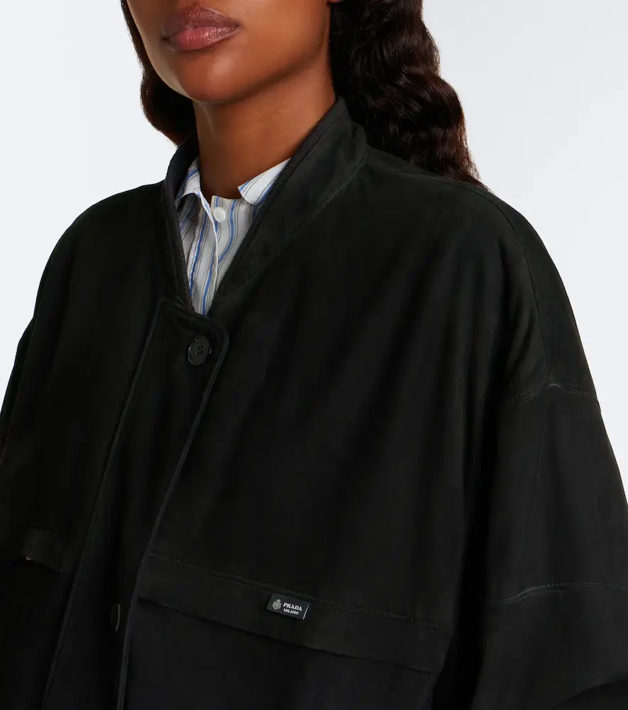 Prada Oversized suede bomber jacket | Thumbnail 6 Prada Oversized suede bomber jacket | Thumbnail 6
