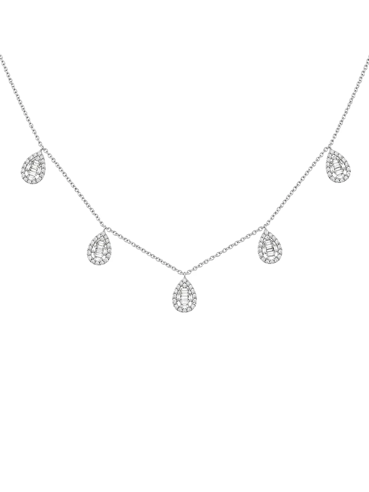 Wish Fine Jewelry 1.25ct Diamond 18K Gold Stationed Necklace