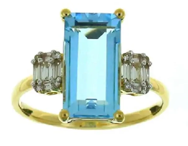 Wish Fine Jewelry 3.55ct Diamond Topaz 18K Gold Cut Solitaire Ring | Thumbnail 2