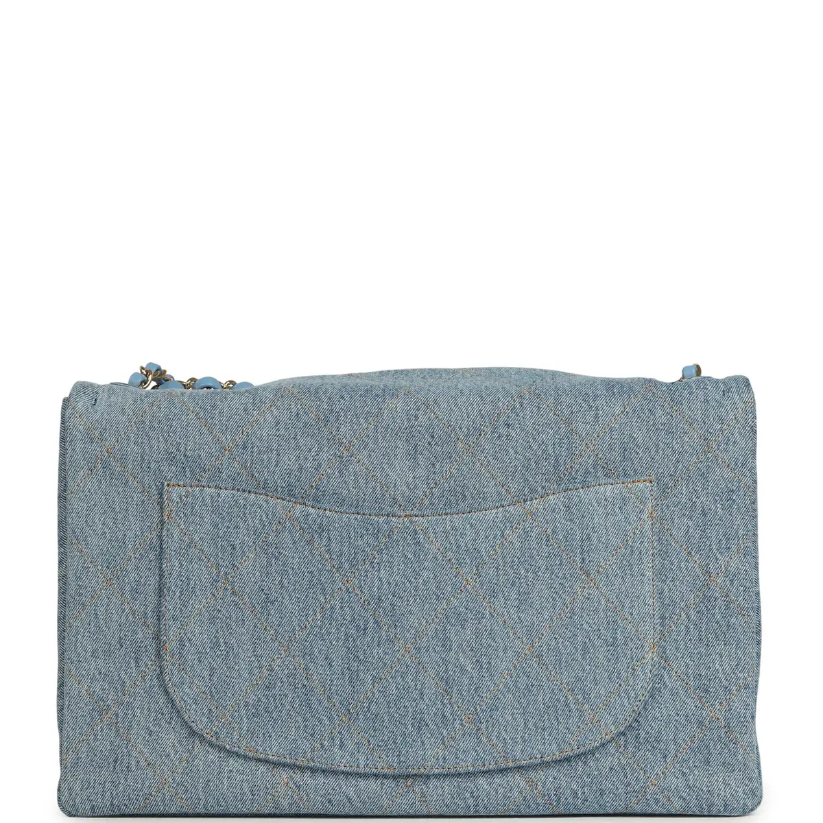 Chanel Chanel Maxi "Souplissimo" Large Flap Bag Blue Denim Gold Hardware | Thumbnail 4