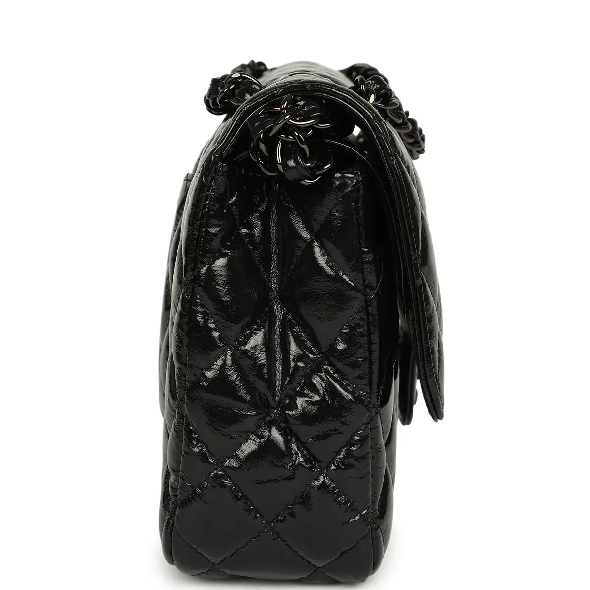 Chanel Chanel Medium Classic Double Flap Bag So Black Shiny Aged Calfskin Black Hardware | Thumbnail 3 Chanel Chanel Medium Classic Double Flap Bag So Black Shiny Aged Calfskin Black Hardware | Thumbnail 3