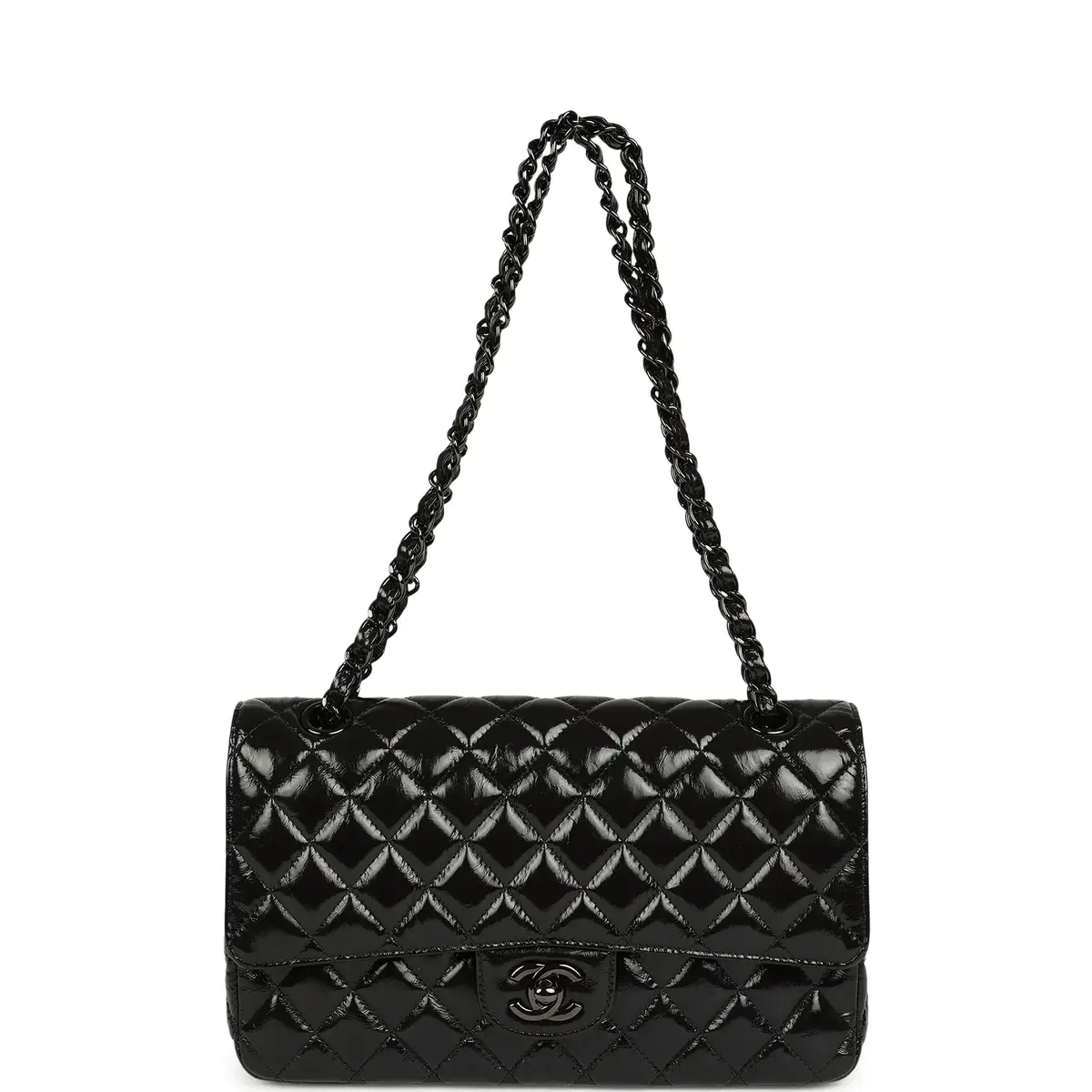 Chanel Chanel Medium Classic Double Flap Bag So Black Shiny Aged Calfskin Black Hardware | Thumbnail 7 Chanel Chanel Medium Classic Double Flap Bag So Black Shiny Aged Calfskin Black Hardware | Thumbnail 7