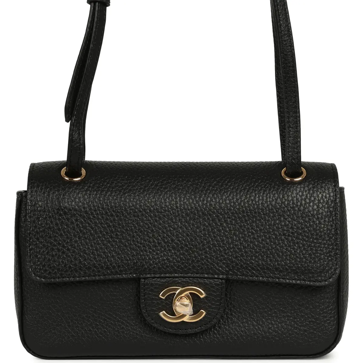 Chanel Chanel Mini "Souplissimo" Flap Bag Black Grained Calfskin Gold Hardware | Image 1 Chanel Chanel Mini "Souplissimo" Flap Bag Black Grained Calfskin Gold Hardware | Image 1