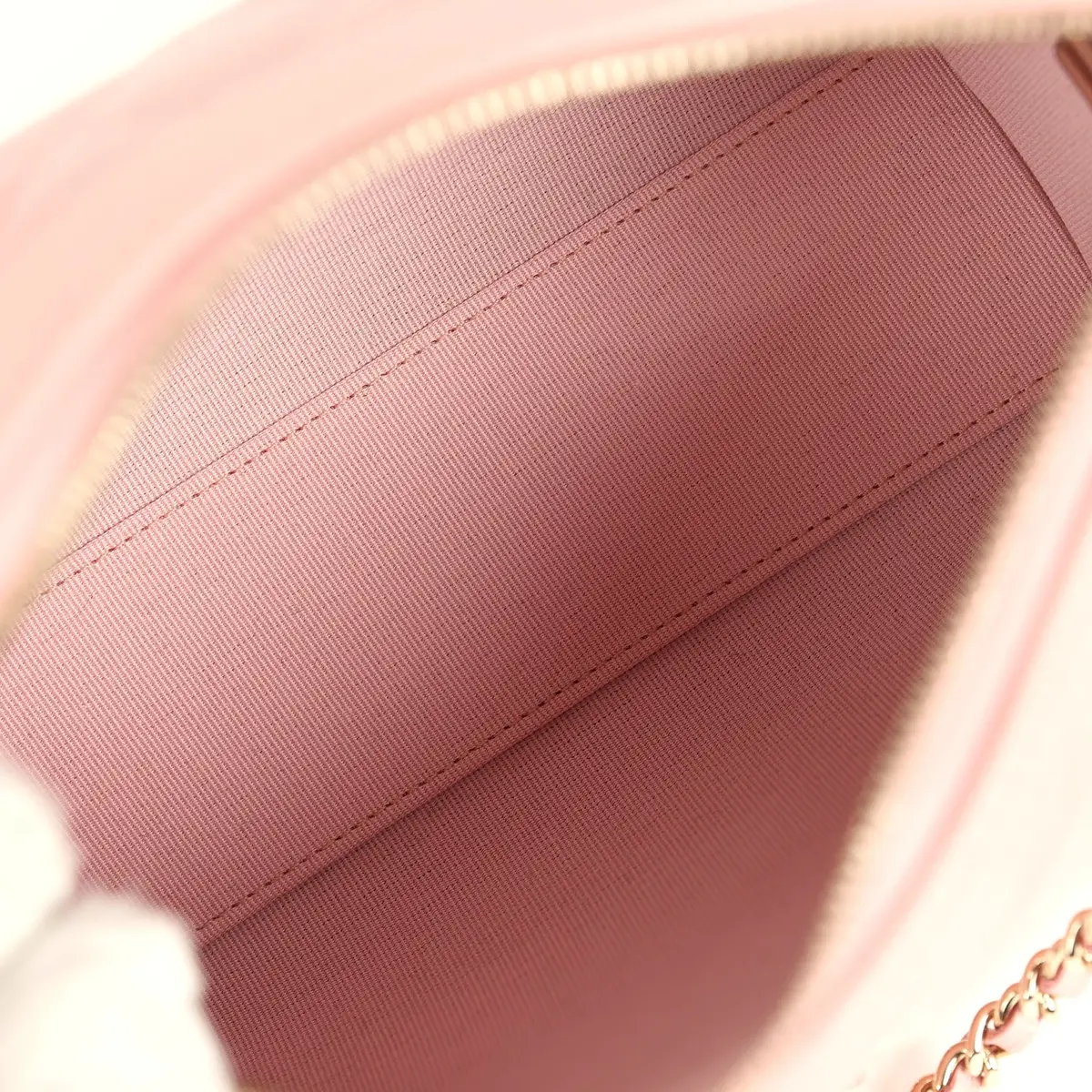 Chanel Chanel Mini Timeless Classic Barrel Bag with Chain Pink Shiny Caviar Light Gold Hardware | Thumbnail 9