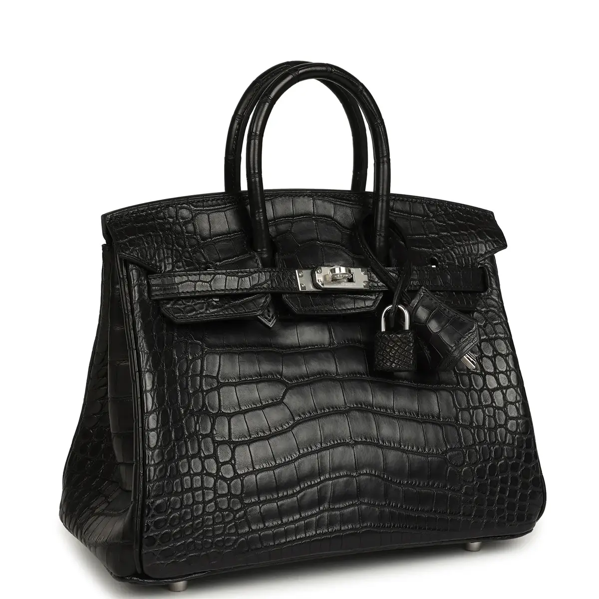 HERMÈS Hermes Birkin 25 Black Matte Alligator Palladium Hardware | Thumbnail 2 HERMÈS Hermes Birkin 25 Black Matte Alligator Palladium Hardware | Thumbnail 2