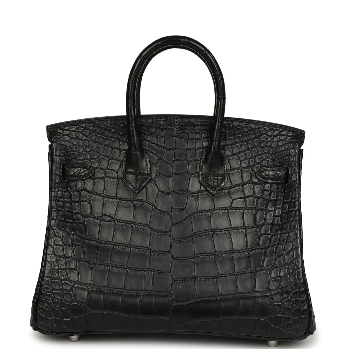 HERMÈS Hermes Birkin 25 Black Matte Alligator Palladium Hardware | Thumbnail 4 HERMÈS Hermes Birkin 25 Black Matte Alligator Palladium Hardware | Thumbnail 4
