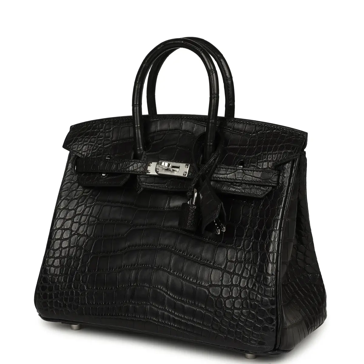 HERMÈS Hermes Birkin 25 Black Matte Alligator Palladium Hardware | Thumbnail 5 HERMÈS Hermes Birkin 25 Black Matte Alligator Palladium Hardware | Thumbnail 5