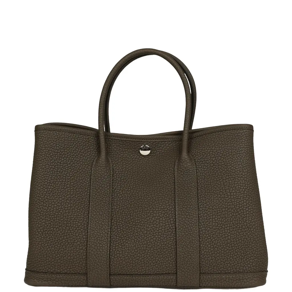 HERMÈS Hermes Garden Party 30 Vert Loden Negonda Palladium Hardware | Image 1 HERMÈS Hermes Garden Party 30 Vert Loden Negonda Palladium Hardware | Image 1