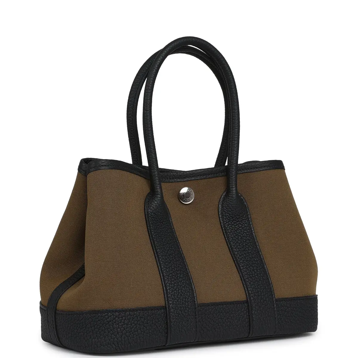 HERMÈS Hermes Garden Party Neo 23 Vert Olive Toile Officier Canvas and Black Negonda Palladium Hardware | Thumbnail 2 HERMÈS Hermes Garden Party Neo 23 Vert Olive Toile Officier Canvas and Black Negonda Palladium Hardware | Thumbnail 2