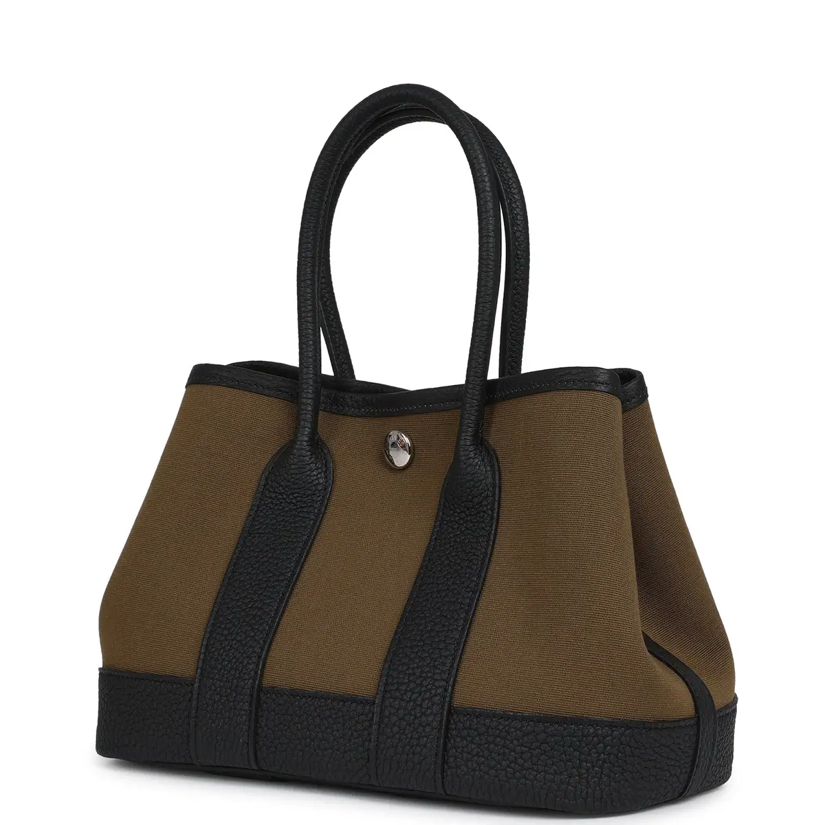 HERMÈS Hermes Garden Party Neo 23 Vert Olive Toile Officier Canvas and Black Negonda Palladium Hardware | Thumbnail 5 HERMÈS Hermes Garden Party Neo 23 Vert Olive Toile Officier Canvas and Black Negonda Palladium Hardware | Thumbnail 5