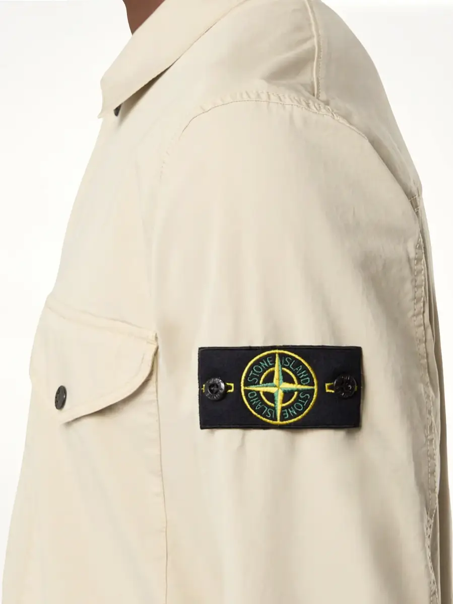 Stone Island Supima Cotton Overshirt in Plaster Beige | Thumbnail 2 Stone Island Supima Cotton Overshirt in Plaster Beige | Thumbnail 2