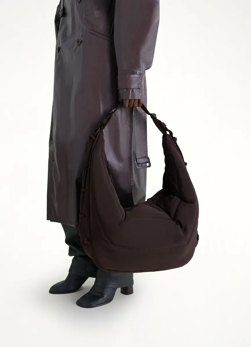 Lemaire Large Soft Game Bag in Dark Chocolate | Thumbnail 2 Lemaire Large Soft Game Bag in Dark Chocolate | Thumbnail 2