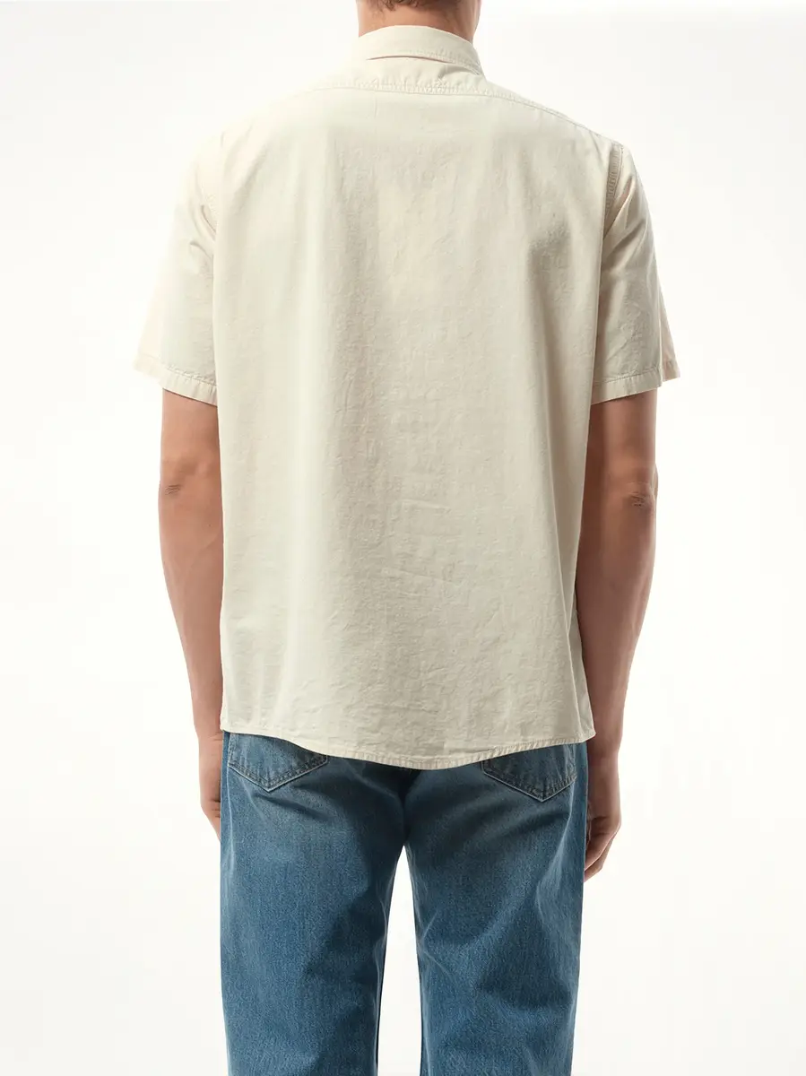 Maison Margiela Denim Short Sleeve Shirt in Ecru White | Thumbnail 6 Maison Margiela Denim Short Sleeve Shirt in Ecru White | Thumbnail 6