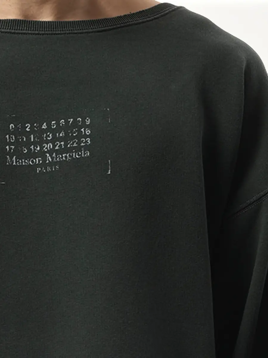 Maison Margiela Small Number Logo Sweatshirt in Washed | Thumbnail 2 Maison Margiela Small Number Logo Sweatshirt in Washed | Thumbnail 2