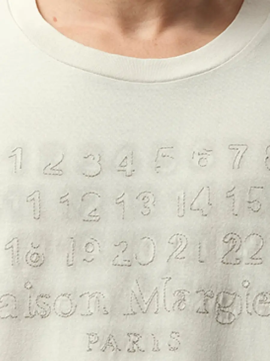 Maison Margiela Memory of Logo T-shirt in Ecru White | Thumbnail 2 Maison Margiela Memory of Logo T-shirt in Ecru White | Thumbnail 2