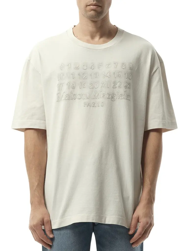 Maison Margiela Memory of Logo T-shirt in Ecru White