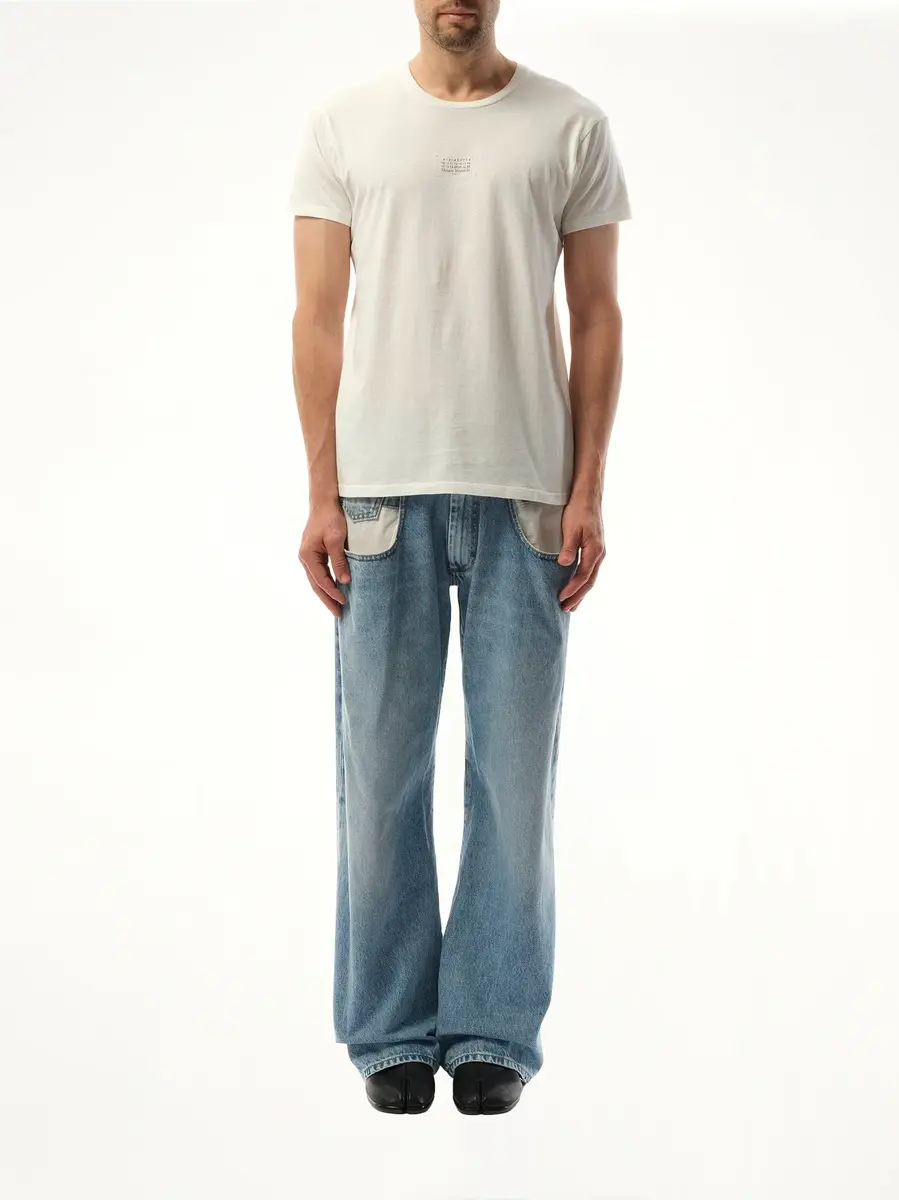 Maison Margiela Small Number Logo T-shirt in Off White | Thumbnail 4 Maison Margiela Small Number Logo T-shirt in Off White | Thumbnail 4