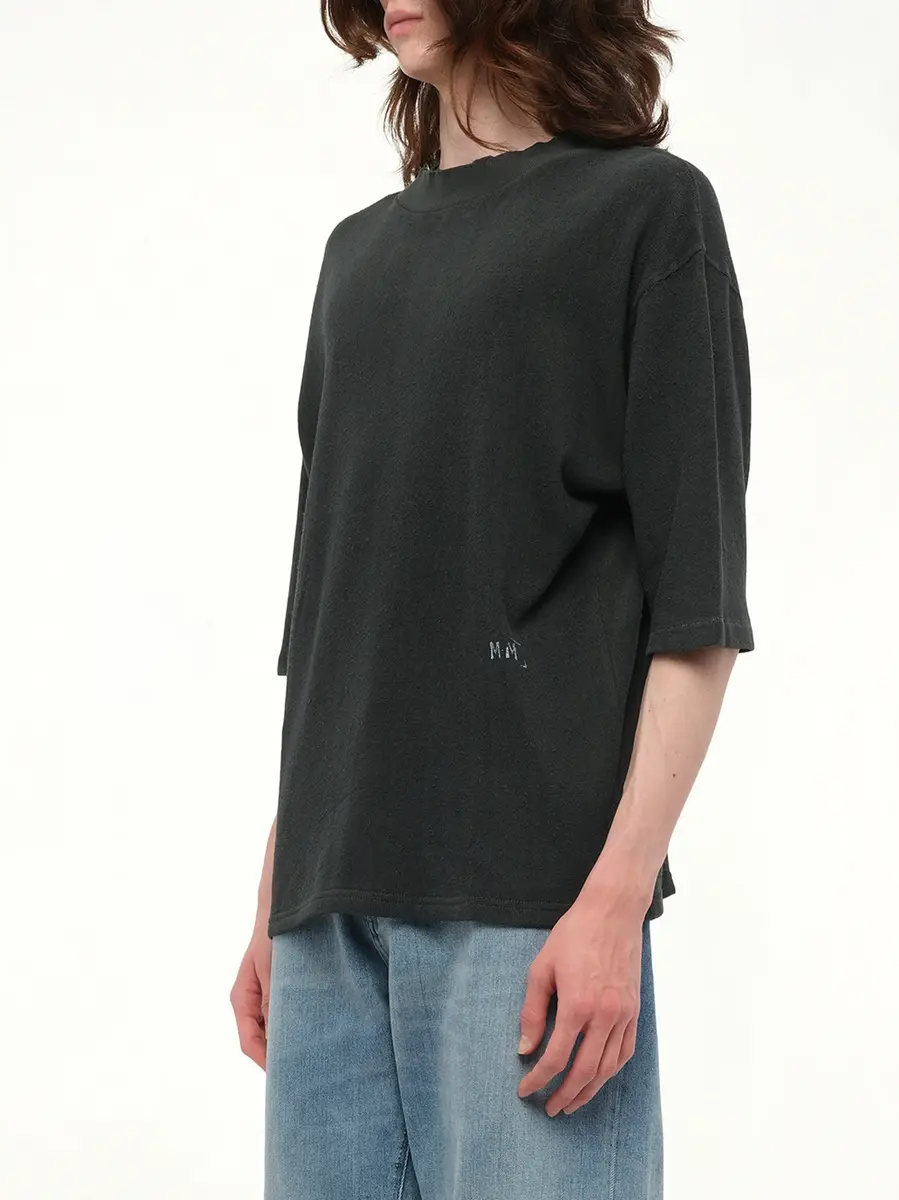 Maison Margiela Reverse Terry T-shirt in Washed Black | Thumbnail 5
