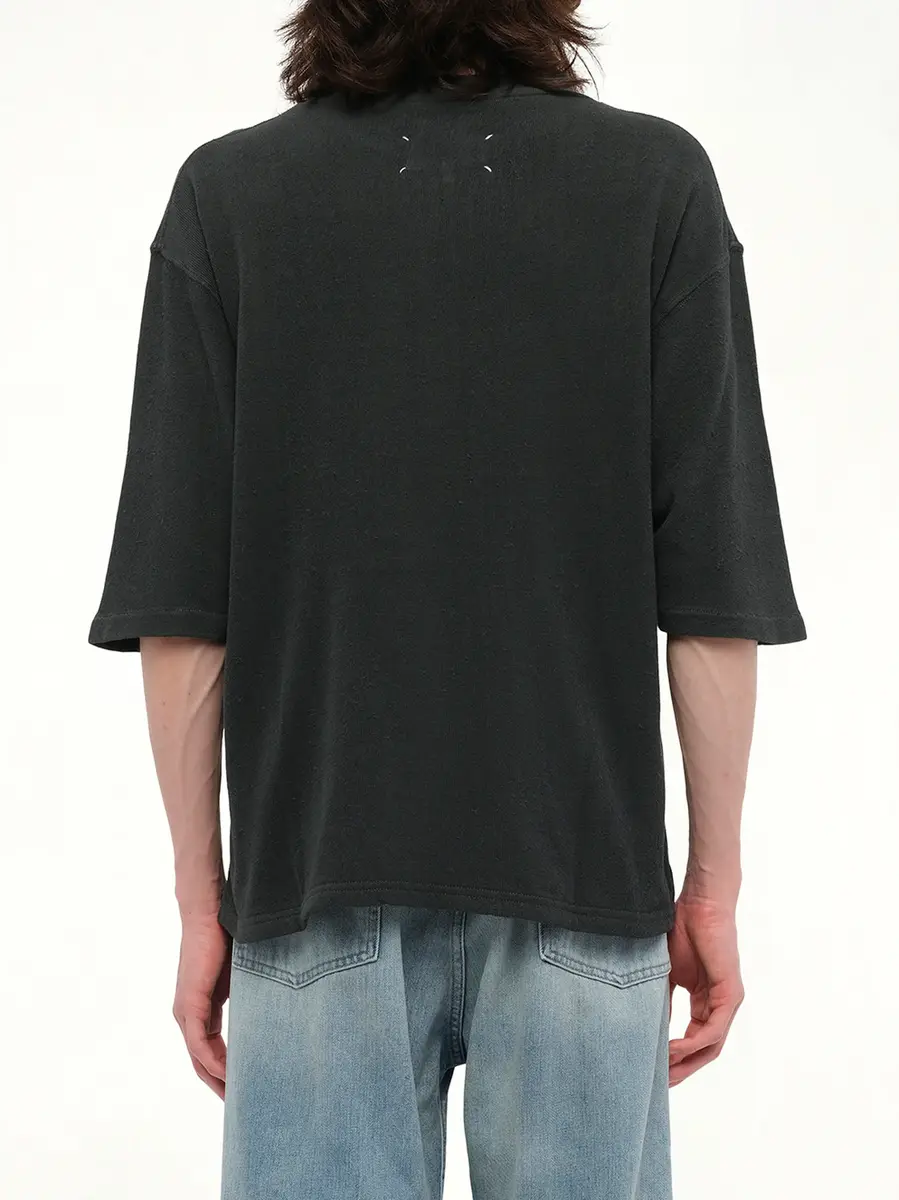 Maison Margiela Reverse Terry T-shirt in Washed Black | Thumbnail 6