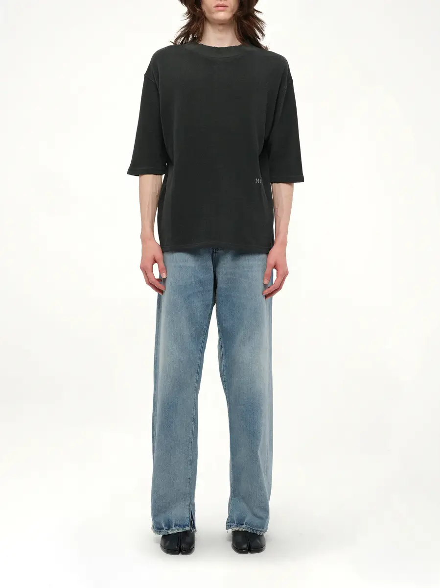 Maison Margiela Reverse Terry T-shirt in Washed Black | Thumbnail 7
