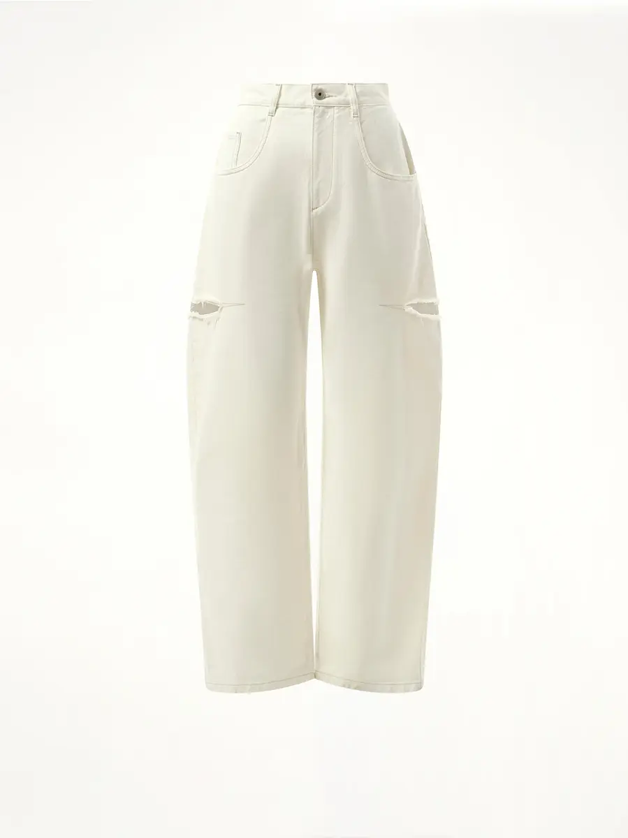 Maison Margiela Slash Loose Fit Denim Jeans in Off White | Thumbnail 3 Maison Margiela Slash Loose Fit Denim Jeans in Off White | Thumbnail 3