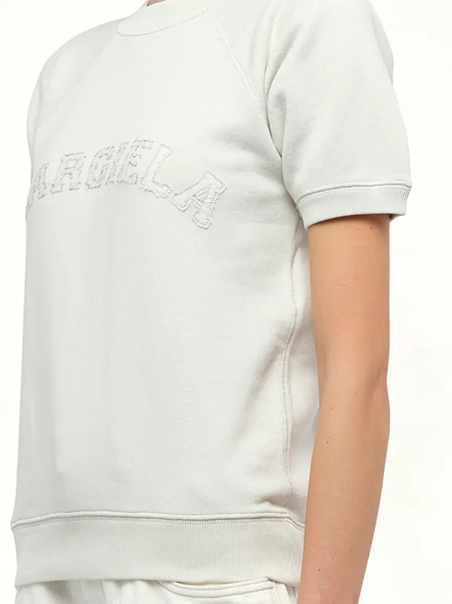 Maison Margiela Margiela Short Sleeve Sweatshirt in Butter Yellow | Thumbnail 2 Maison Margiela Margiela Short Sleeve Sweatshirt in Butter Yellow | Thumbnail 2