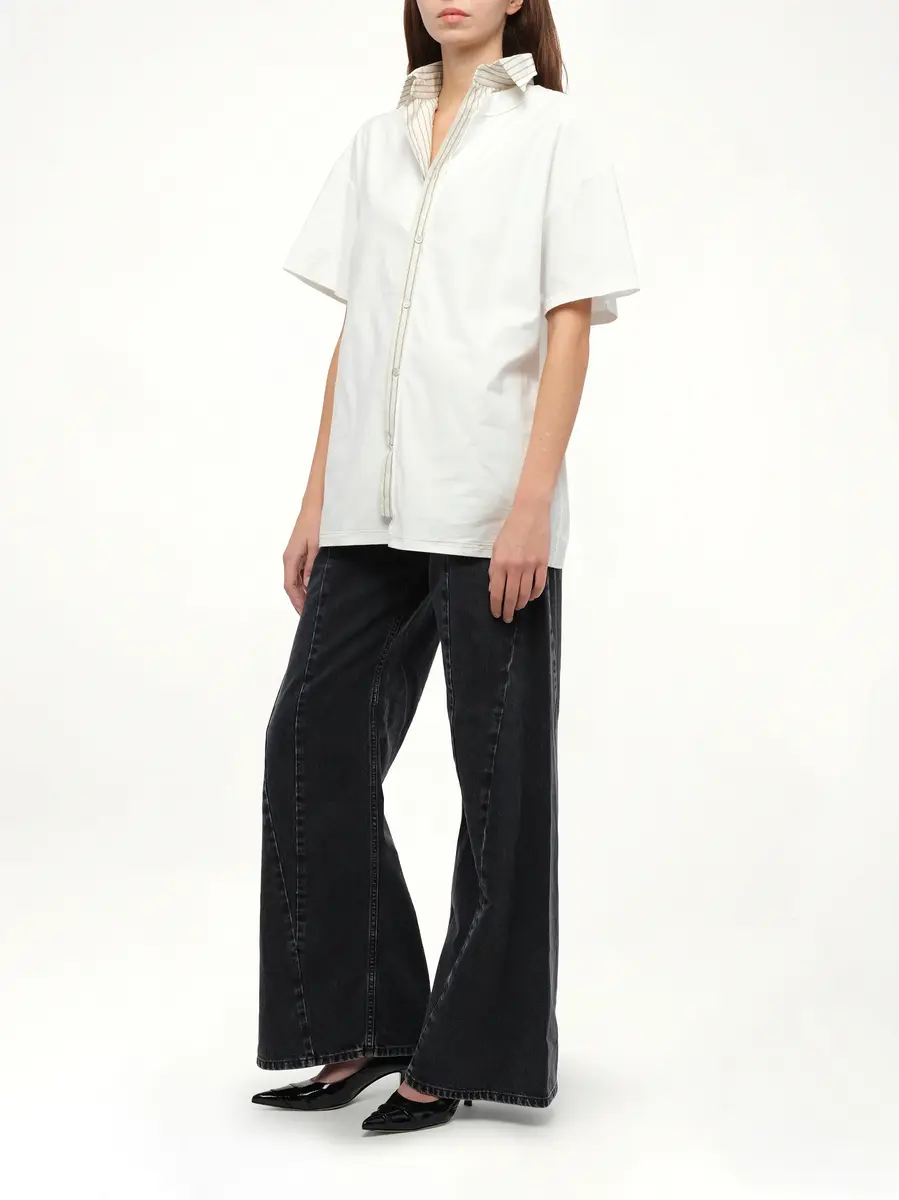 Maison Margiela Short-sleeved Top in Off White | Thumbnail 4 Maison Margiela Short-sleeved Top in Off White | Thumbnail 4
