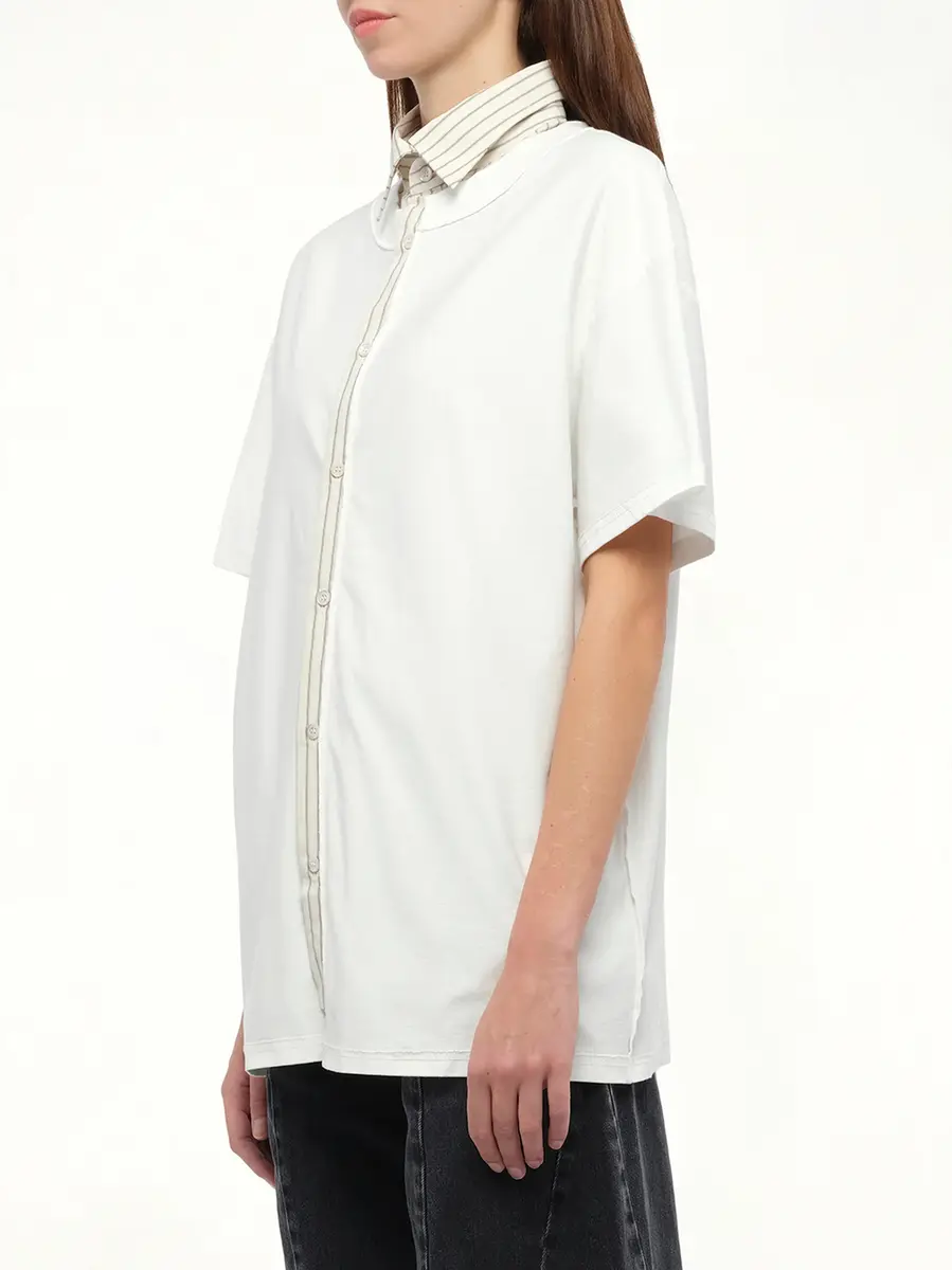 Maison Margiela Short-sleeved Top in Off White | Thumbnail 5 Maison Margiela Short-sleeved Top in Off White | Thumbnail 5