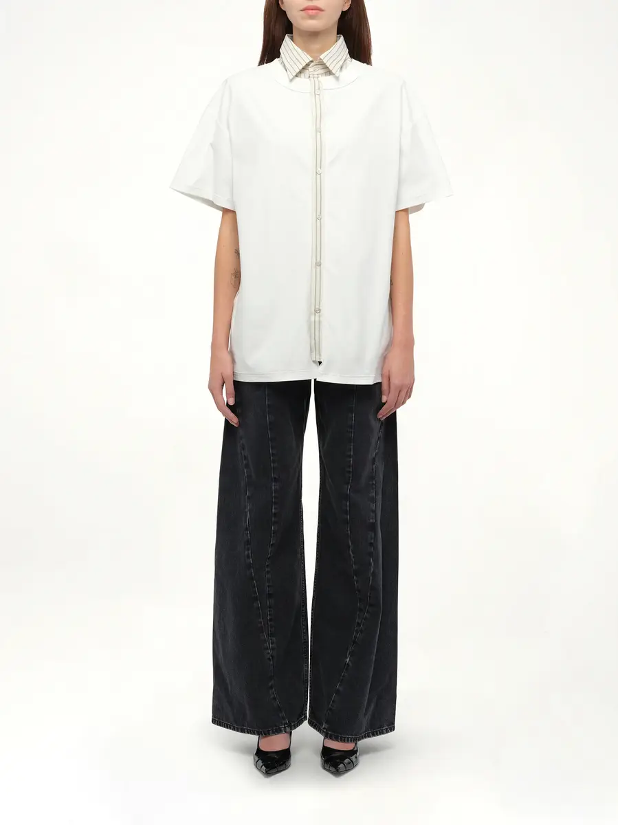 Maison Margiela Short-sleeved Top in Off White | Thumbnail 7 Maison Margiela Short-sleeved Top in Off White | Thumbnail 7